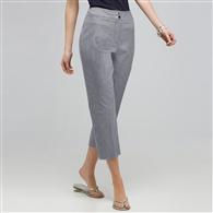 Straight Ankle Pant., Black & White, medium
