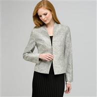 Flat Front Open Jacket., Black & White, medium