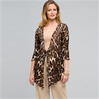 Animal V-Neck Cardigan, earth brown combo, medium