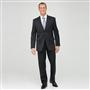 Charcoal Flat Front Athletic Fit Shadow Striped Wool Suit, Charcoal, small