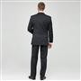 Charcoal Flat Front Athletic Fit Shadow Striped Wool Suit, Charcoal, small