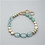 Green and Gold Necklace, Green, medium