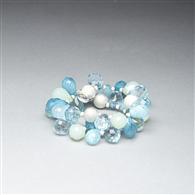 Green and Blue Stretch Bracelet, Silver, medium