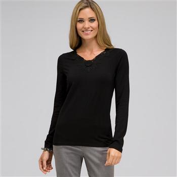 Long Sleeve V-Neck Top, , large