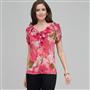 Ruffle Front Blouse., Pink Gem Combo, small