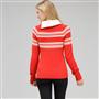 Long Sleeve Raglan Button Out Turtle Neck, Fire Red Multi, small