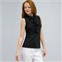 Zip Front Tank with Ruffles Blouse., Black, small