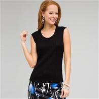 Cable Knit Shell, Black, medium